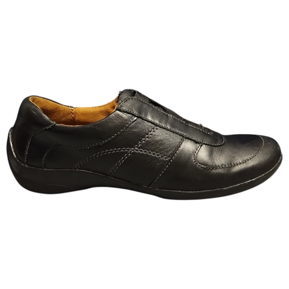 Naturalizer Furlong Loafers Womens US 6.5M Black Leather Casual Wedge Slip On